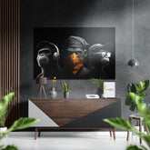 3 Wise Monkeys Brushed Aluminum Dibond Wall Art.